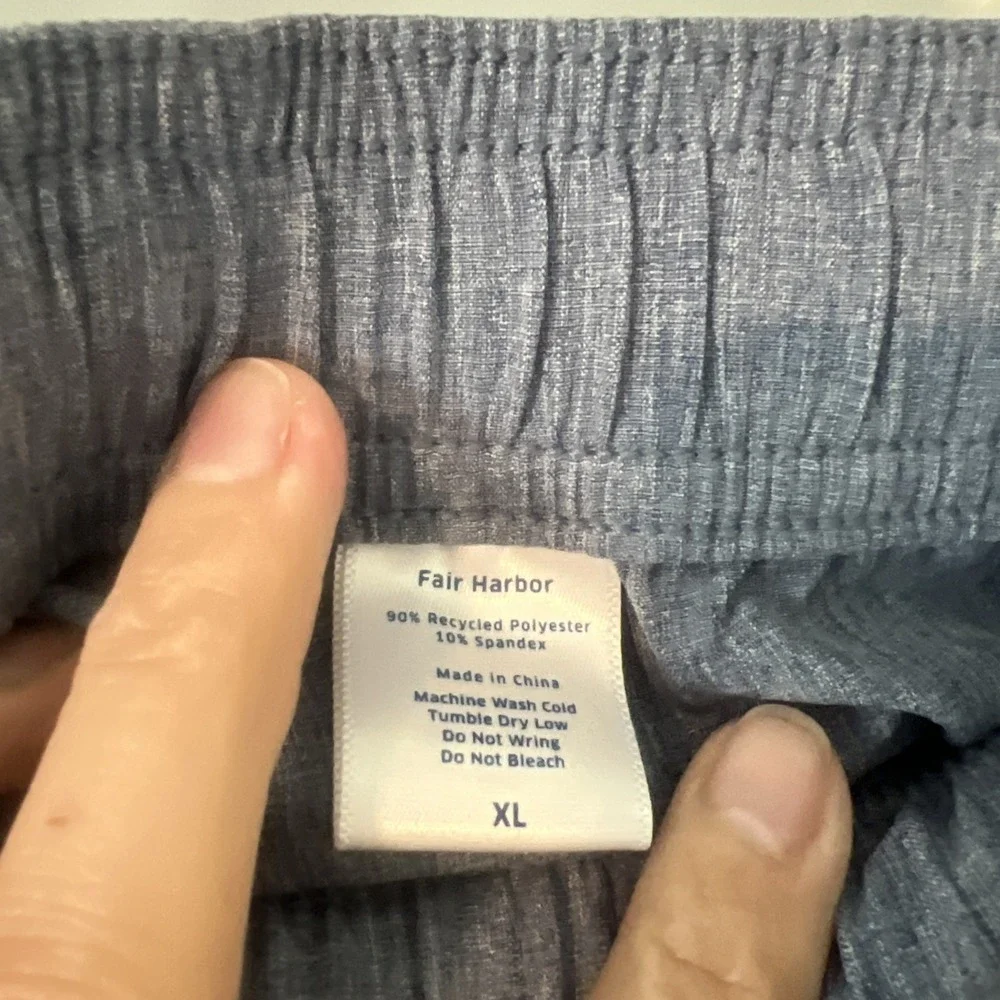 Fair Harbor Shorts Mens's XL Gray Performance Stretch Elastic Waist Drawstring‎